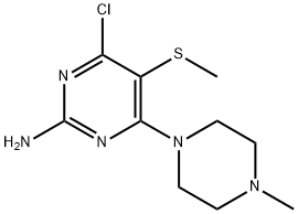 4-Chloro-6-(4-methylpiperazino)-5-(methylthio)pyrimidin-2-amine Struktur