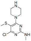 4-Chloro-2-methylamino-5-methylthio-6-piperazinopyrimidine Struktur