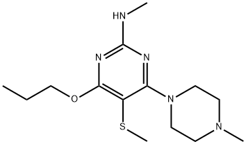 N-Methyl-4-(4-methylpiperazino)-5-methylthio-6-propyl-2-pyrimidinamine Struktur