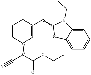 ACETIC ACID, CYANO[3-[[3-ETHYL-2(3H)-BENZOTHIAZOLYLIDENE]METHYL]-2-CYCLOHEXEN-1-YLIDENE]-, ETHYL ESTER Struktur