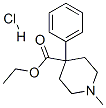 ethyl 1-methyl-4-phenyl-piperidine-4-carboxylate hydrochloride Struktur