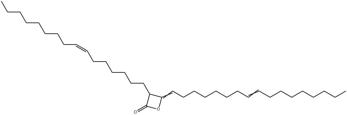 (,Z,Z)-4-(heptadec-8-enylidene)-3-(hexadec-7-enyl)oxetan-2-one Struktur