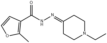 3-Furancarboxylicacid,2-methyl-,(1-ethyl-4-piperidinylidene)hydrazide(9CI) Struktur