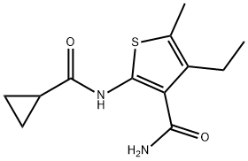 3-Thiophenecarboxamide,2-[(cyclopropylcarbonyl)amino]-4-ethyl-5-methyl- Struktur