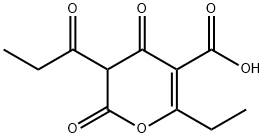 6-ethyl-2,4-dioxo-3-propionyl-3,4-dihydro-2H-pyran-5-carboxylic acid Struktur