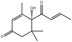 (4R)-4α-Hydroxy-3,5,5-trimethyl-4-[(E)-1-oxo-2-butenyl]-2-cyclohexen-1-one Struktur