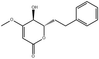 (5S,6S)-4-Methoxy-5-hydroxy-6-phenethyl-5,6-dihydro-2H-pyran-2-one Struktur