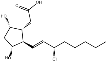 {(1R,3R,5S)-3,5-DIHYDROXY-2-[(E)-(3S)-3-HYDROXYOCT-1-ENYL]CYCLOPENTYL}ACETIC ACID Struktur