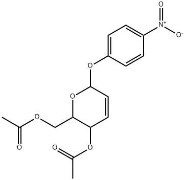 3-Acetoxy-3,6-dihydro-6-(4-nitrophenoxy)-2H-pyran-2-methanol acetate Struktur