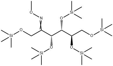 1-O,3-O,4-O,5-O,6-O-Pentakis(trimethylsilyl)-D-fructose O-methyl oxime Struktur