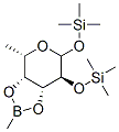 1-O,2-O-Bis(trimethylsilyl)-3-O,4-O-(methylboranediyl)-6-deoxy-L-galactopyranose Struktur