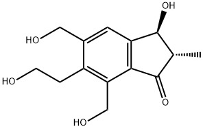 (2S,3S)-2,3-Dihydro-3-hydroxy-6-(2-hydroxyethyl)-5,7-bis(hydroxymethyl)-2-methyl-1H-inden-1-one Struktur