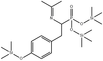 [1-(Isopropylideneamino)-2-[4-(trimethylsiloxy)phenyl]ethyl]phosphonic acid bis(trimethylsilyl) ester Struktur