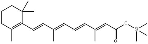 (2E,4E,6E,8E)-3,7-Dimethyl-9-(2,6,6-trimethyl-1-cyclohexen-1-yl)-2,4,6,8-nonatetraenoic acid trimethylsilyl ester Struktur