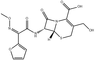 [6R-[6alpha,7beta(Z)]]-7-[2-furyl(methoxyimino)acetamido]-3-(hydroxymethyl)-8-oxo-5-thia-1-azabicyclo[4.2.0]oct-2-ene-2-carboxylic acid Struktur