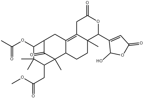 10-Acetoxy-4-(2,5-dihydro-2-hydroxy-5-oxofuran-3-yl)-1,4,4a,5,6,6a,7,8,9,10,11,12-dodecahydro-4a,7,9,9-tetramethyl-2,13-dioxo-7,11-methano-2H-cycloocta[f][2]benzopyran-8-acetic acid methyl ester Struktur