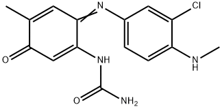 [6-[[3-chloro-4-(methylamino)phenyl]imino]-4-methyl-3-oxocyclohexa-1,4-dien-1-yl]urea Struktur