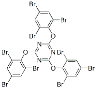 2,4,6-tris(2,4,6-tribromophenoxy)-1,3,5-triazine Struktur