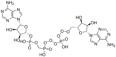 [[[(2R,3S,4R,5R)-5-(6-aminopurin-9-yl)-3,4-dihydroxyoxolan-2-yl]methoxy-hydroxyphosphoryl]oxy-hydroxyphosphoryl] [(2R,3S,4R,5R)-5-(6-aminopurin-9-yl)-3,4-dihydroxyoxolan-2-yl]methyl hydrogen phosphate Struktur