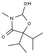 2-Hydroxy-3-methyl-5,5-bis(1-methylethyl)oxazolidin-4-one Struktur