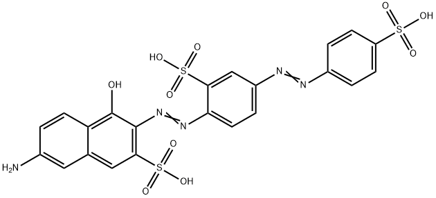 7-amino-4-hydroxy-3-[[2-sulpho-4-[(4-sulphophenyl)azo]phenyl]azo]naphthalene-2-sulphonic acid Struktur