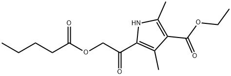 1H-Pyrrole-3-carboxylicacid,2,4-dimethyl-5-[[(1-oxopentyl)oxy]acetyl]-,ethylester(9CI) Struktur