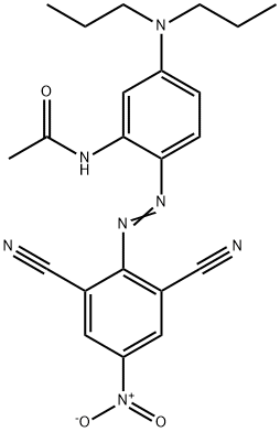 N-[2-[(2,6-dicyano-4-nitrophenyl)azo]-5-(dipropylamino)phenyl]acetamide Struktur