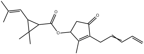 2,2-Dimethyl-3-(2-methyl-1-propenyl)cyclopropane-1-carboxylic acid 2-methyl-4-oxo-3-(2,4-pentadienyl)-2-cyclopenten-1-yl ester Struktur