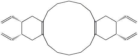 Dibenzo[a,h]cyclotetradecene, 2,3,11,12-tetraethenyl-1,2,3,4,5,6,7,8,9,10,11,12,13,14,15,16,17,18-octadecahydro-, (2R*,3S*,4Z,9Z,11R*,12S*)- (9CI) Struktur