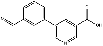 3-(4-Methoxycarbonylpyridin-3-yl)benzaldehyde Struktur