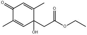 2,5-Cyclohexadiene-1-acetic acid, 1-hydroxy-2,5-dimethyl-4-oxo-, ethyl ester (9CI) Struktur