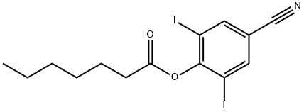 4-cyano-2,6-diiodophenyl heptanoate Struktur