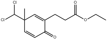 3-(Dichloromethyl)-3-methyl-6-oxo-1,4-cyclohexadiene-1-propanoic acid ethyl ester Struktur