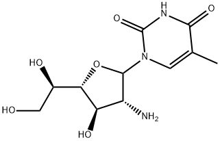 1-(5-Methyl-1,2,3,4-tetrahydro-2,4-dioxopyrimidin-1-yl)-2-amino-1,2-dideoxy-D-galactofuranose Struktur