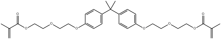 (1-methylethylidene)bis(4,1-phenyleneoxy-2,1-ethanediyloxy-2,1-ethanediyl) bismethacrylate Struktur