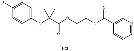 2-[2-(4-chlorophenoxy)-2-methylpropionyloxy]ethyl nicotinate hydrochloride Struktur