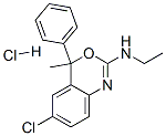 6-chloro-N-ethyl-4-methyl-4-phenyl-4H-3,1-benzoxazin-2-amine monohydrochloride Struktur