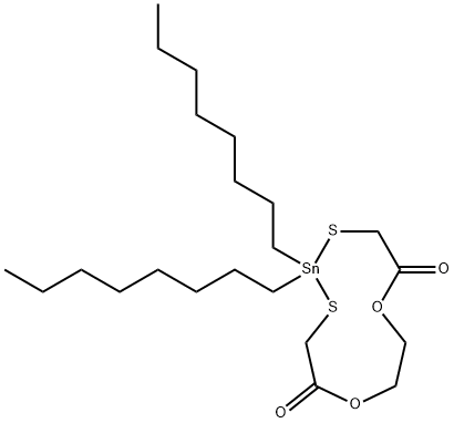 2,2-dioctyl-1,3-dioxa-6,9-dithia-2-stannacycloundecane-4,11-dione Struktur