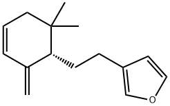 3-[2-[(S)-6,6-Dimethyl-2-methylene-3-cyclohexen-1-yl]ethyl]furan Struktur