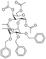 1,3,4,6-Tetra-O-acetyl-2-(2’,3’,4’-tri-O-benzoyl-α-L-fucopyranosyl)-α-D-galactopyranose
 Struktur