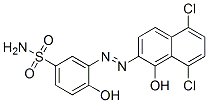 3-[(5,8-dichloro-1-hydroxy-2-naphthyl)azo]-4-hydroxybenzenesulphonamide Struktur