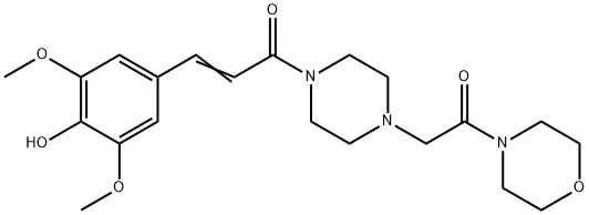 4-[[4-[3-(4-Hydroxy-3,5-dimethoxyphenyl)-1-oxo-2-propenyl]piperazino]acetyl]morpholine Struktur