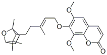 6,8-Dimethoxy-7-[[3-methyl-5-(1,3,3-trimethyl-7-oxabicyclo[2.2.1]hept-2-yl)-2-pentenyl]oxy]-2H-1-benzopyran-2-one Struktur