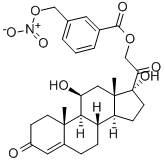 11BETA,17,21-TRIHYDROXY-PREGN-4-ENE-3,20-DIONE METHYL ESTER 3-[(NITROOXY) METHYL]-BENZOIC ACID Struktur