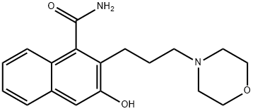 3-hydroxy-2-[3-(morpholino)propyl]naphthalene-1-carboxamide Struktur