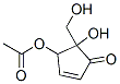 4-Acetoxy-5-hydroxy-5-hydroxymethyl-2-cyclopenten-1-one Struktur