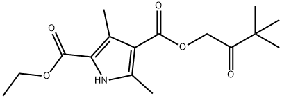 1H-Pyrrole-2,4-dicarboxylicacid,3,5-dimethyl-,4-(3,3-dimethyl-2-oxobutyl)2-ethylester(9CI) Struktur