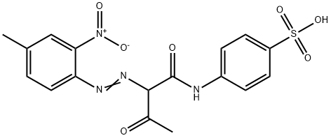 4-[[2-[(4-methyl-2-nitrophenyl)azo]-1,3-dioxobutyl]amino]benzenesulphonic acid Struktur