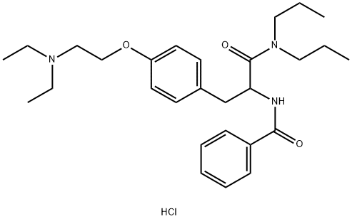 N-[2-[4-(2-DIETHYLAMINOETHOXY)PHENYL]-1-(DIPROPYLCARBAMOYL)ETHYL]BENZAMIDE HYDROCHLORIDE Struktur