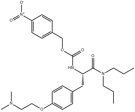 [(S)-1-[[4-[2-(Dimethylamino)ethoxy]phenyl]methyl]-2-(dipropylamino)-2-oxoethyl]carbamic acid p-nitrobenzyl ester Struktur